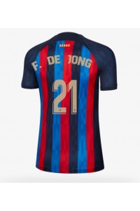 Barcelona Frenkie de Jong #21 Fotballdrakt Hjemme Klær Dame 2022-23 Korte ermer